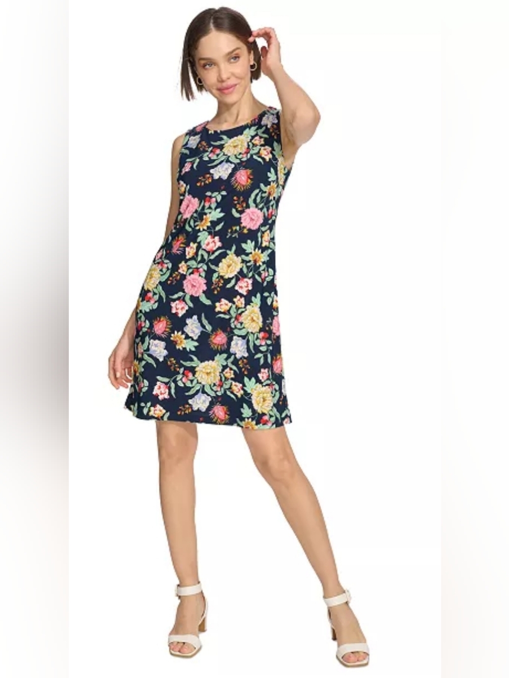 Tommy Hilfiger Navy Floral Sleeveless Mini Dress NWOT